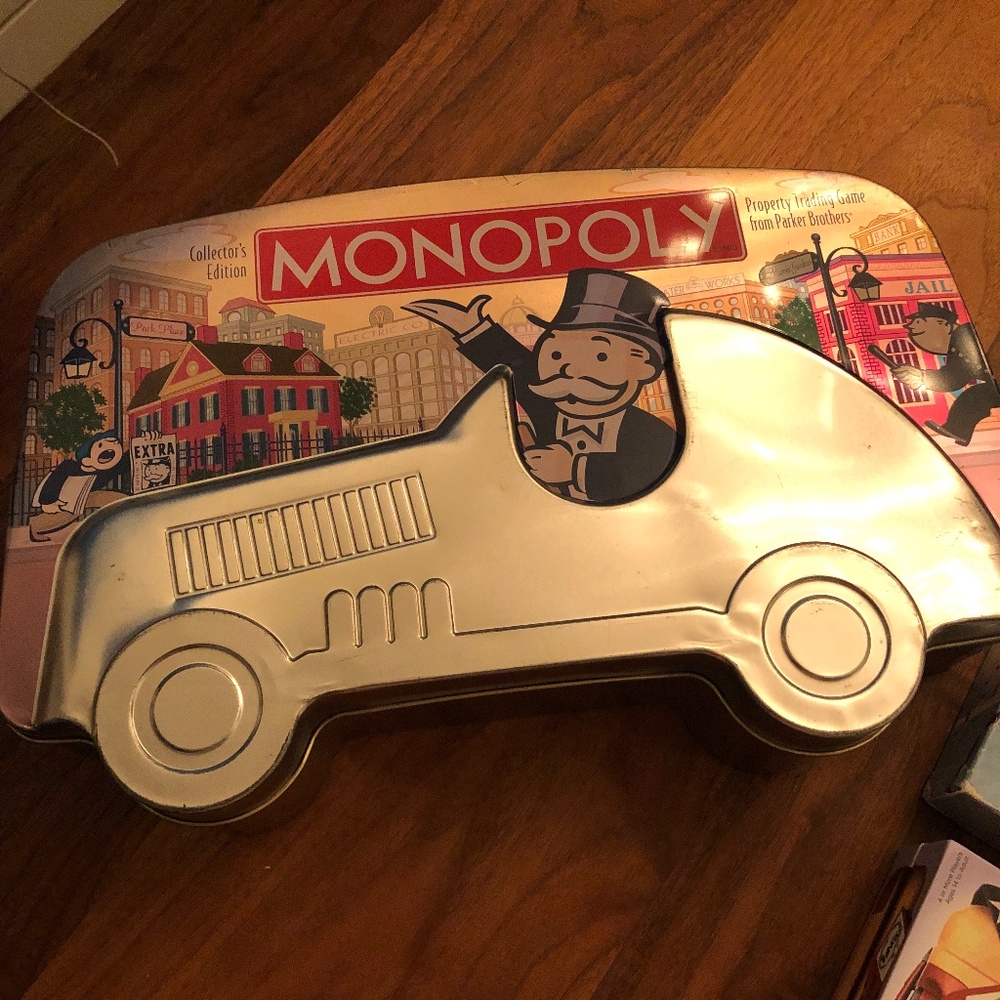 Collectable Monopoly Game in Racing Car Tin